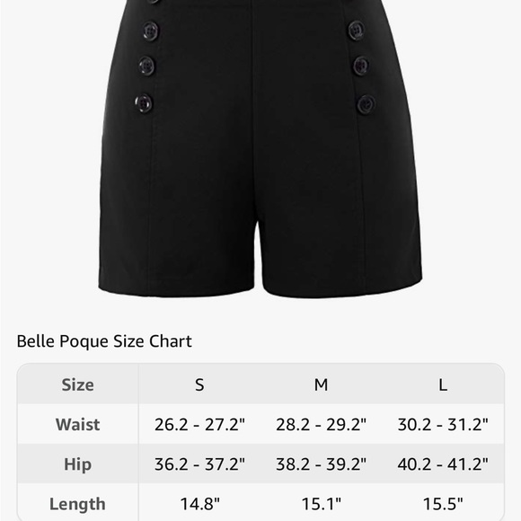 Vintage-look black sailor shorts rows of buttons Belle Poque - Picture 6 of 7